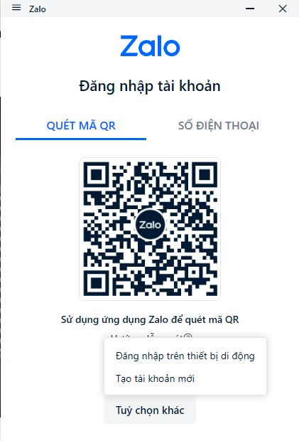 Đăng nhập ZaloPC trên Macbook bằng cách Quét mã QR hoặc Số điện thoại