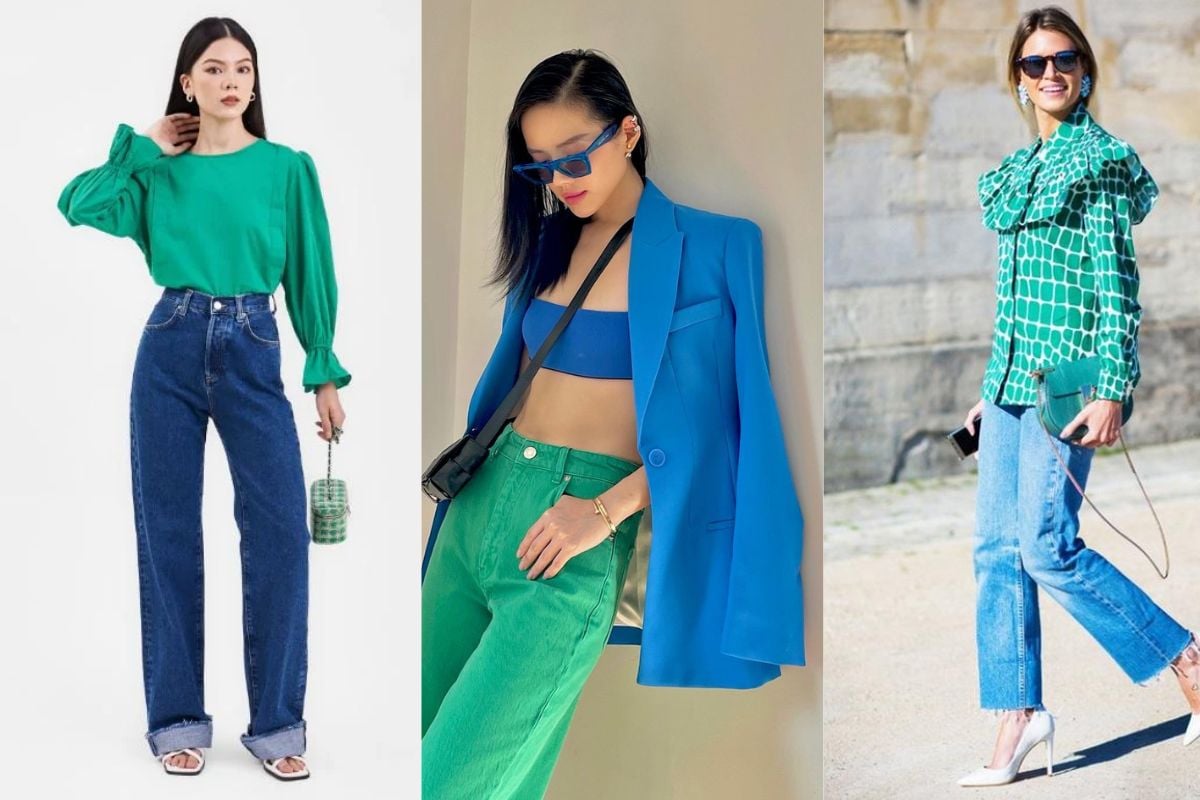 màu xanh lá cây phối với màu gì