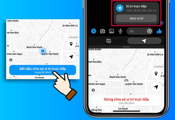 cách gửi vị trí trên messenger