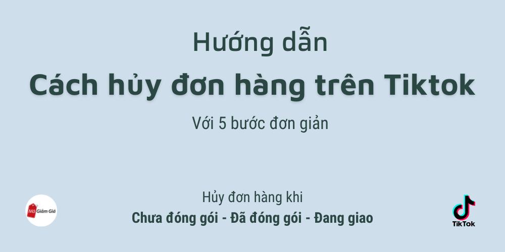 cách huỷ đon hàng trên tiktok