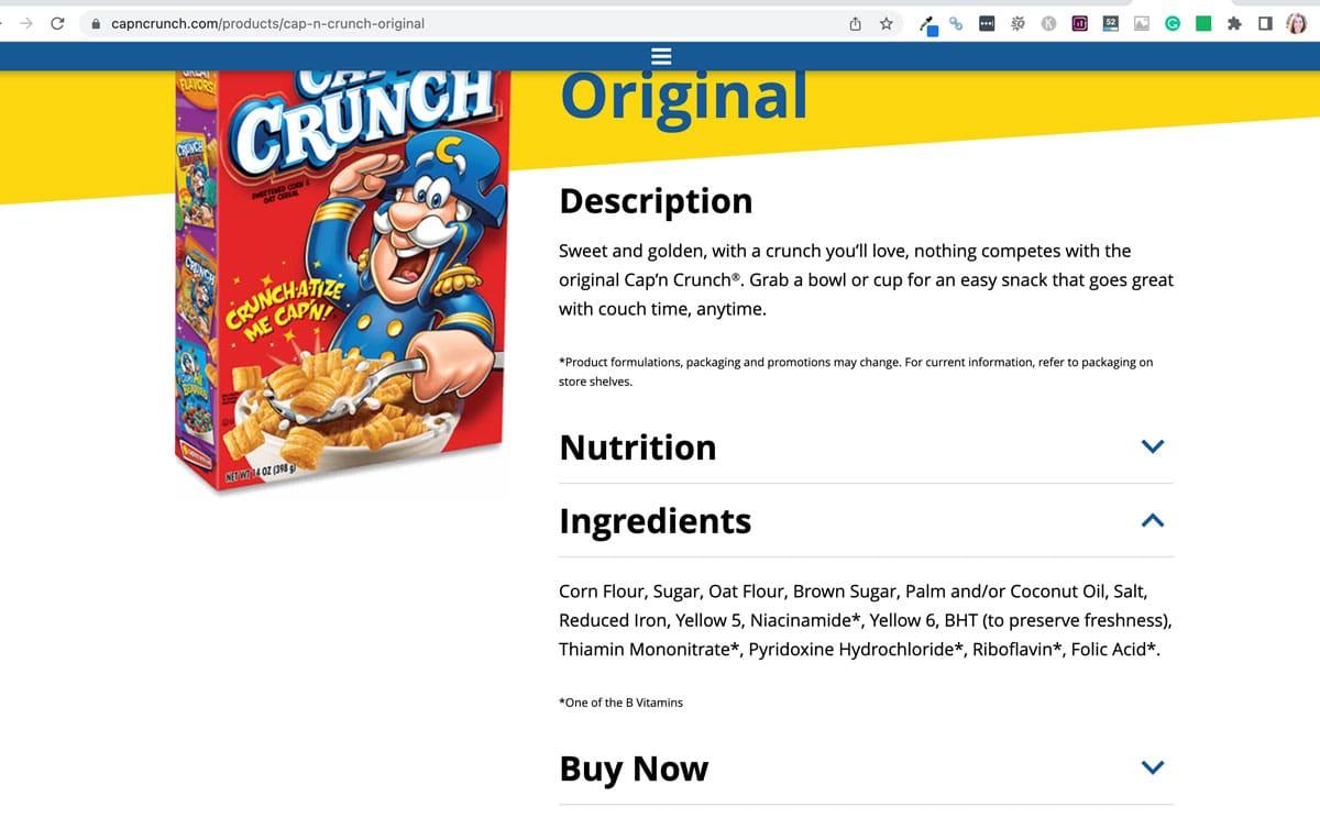 does cap'n crunch have gluten