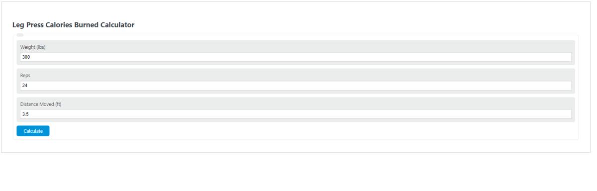 how many calories do you burn doing leg press