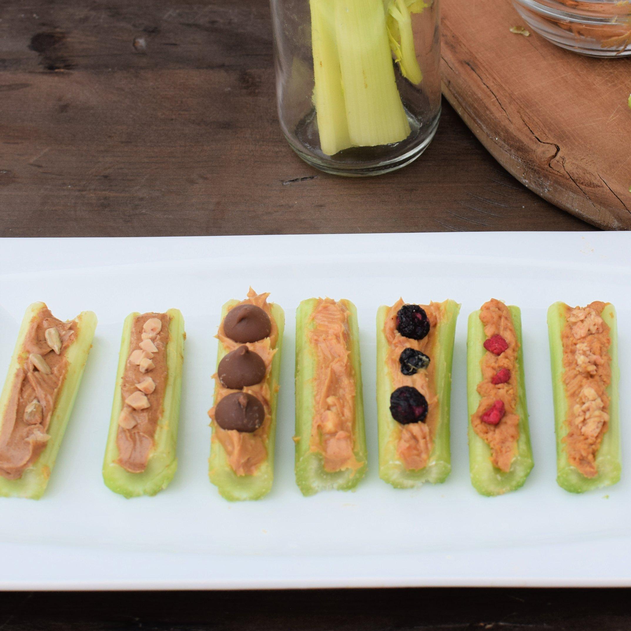 how many calories in a celery stick with peanut butter