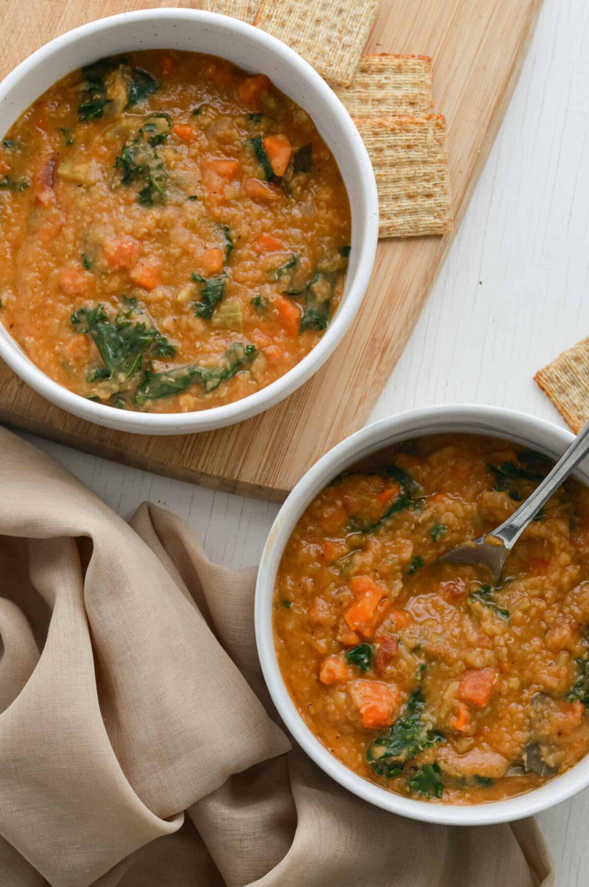 how much protein is in lentil soup