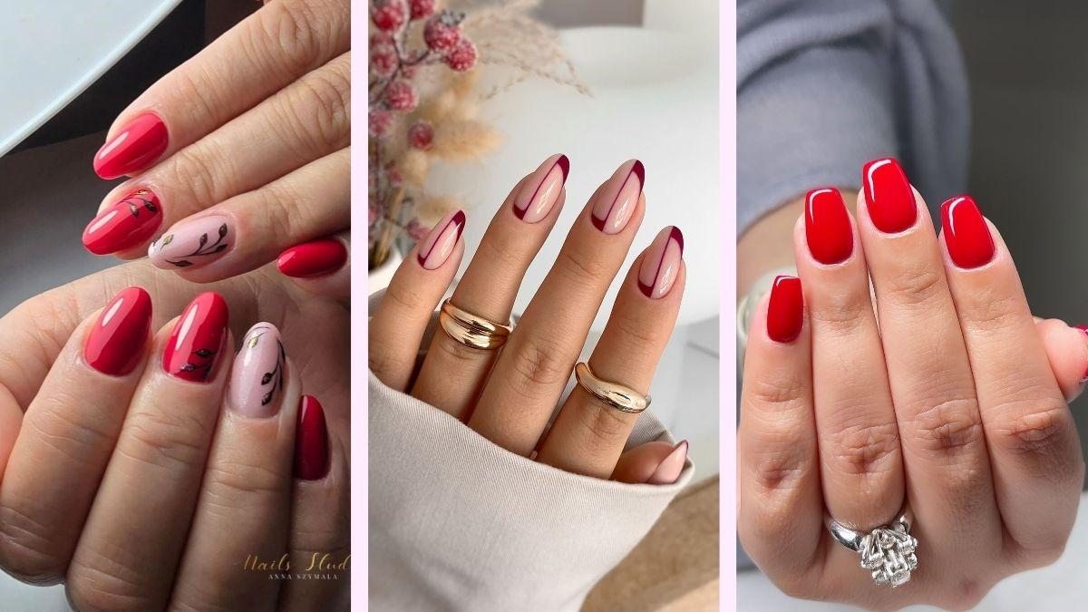 nail ideas red and white