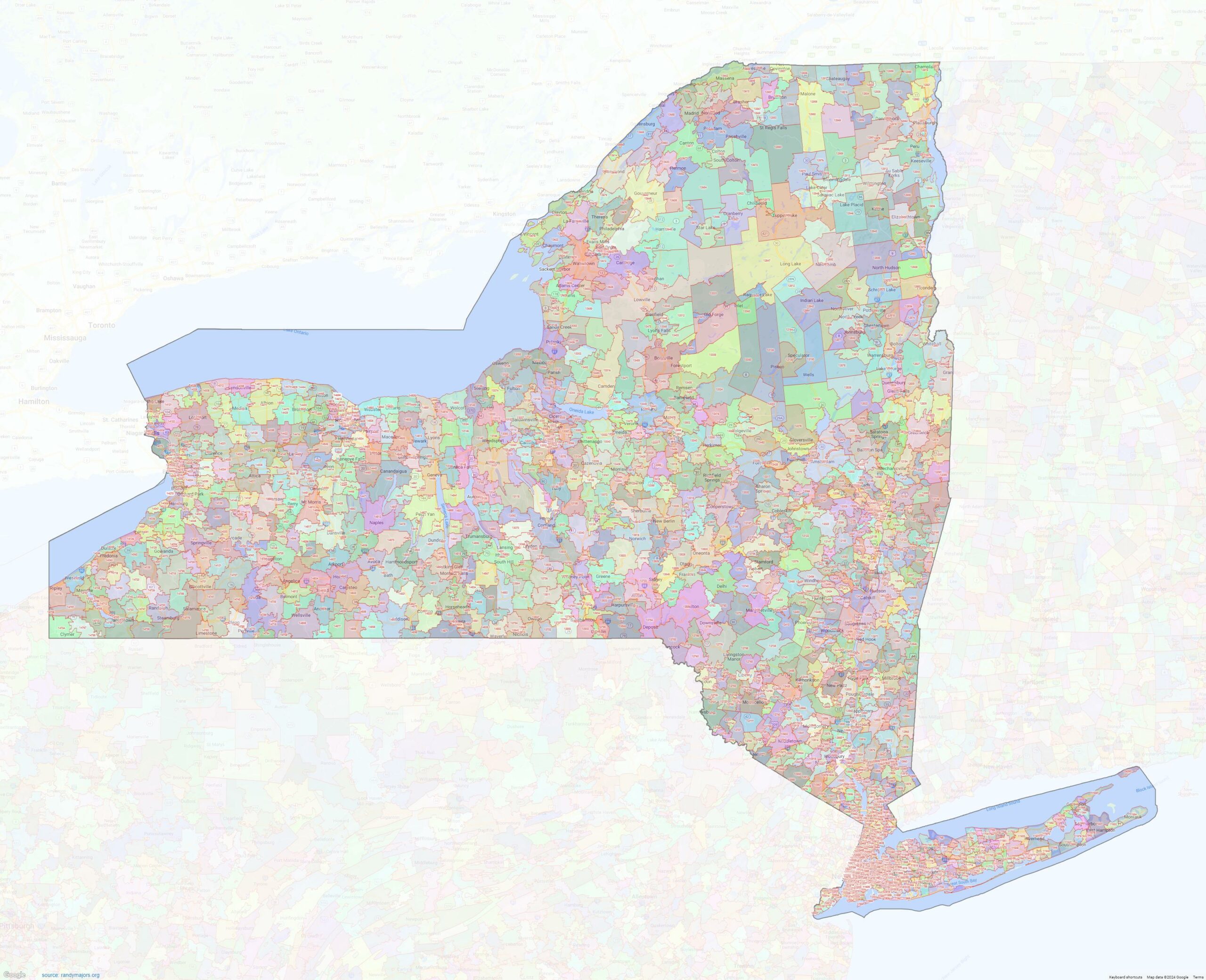 Nassau County, New York - ZIP Codes Map